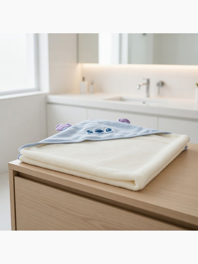 Cape de bain Stitch - 80% coton 20% Polyester Bleu - Kiabi
