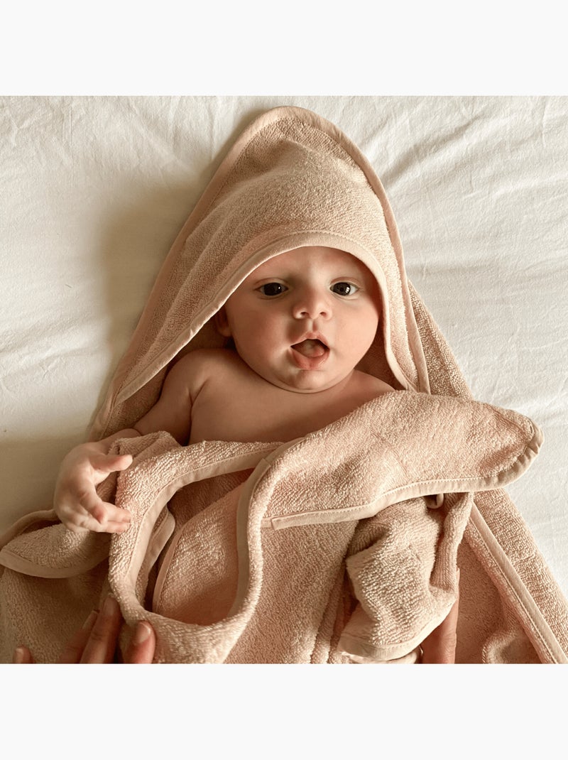 Cape de bain tablier XXL Parent/Bébé en viscose - 100x100 cm - Rose Rose - Kiabi