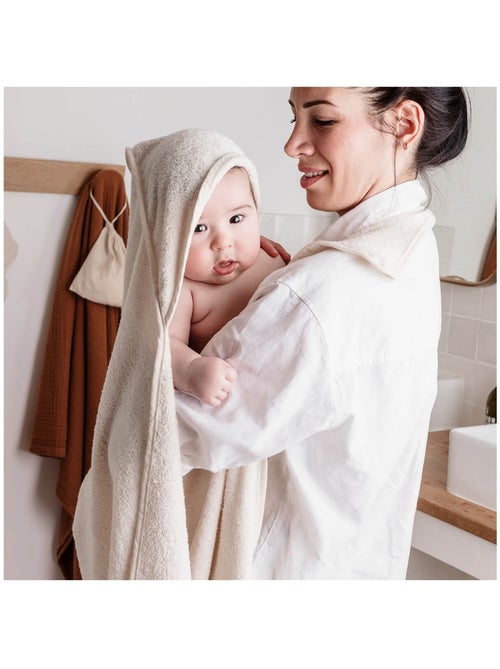 Cape de bain tablier XXL Parent/Bébé en viscose - 100x100 cm - Rose - Kiabi Cape de bain tablier XXL Parent/Bébé en viscose - 100x100 cm - Rose - Kiabi
