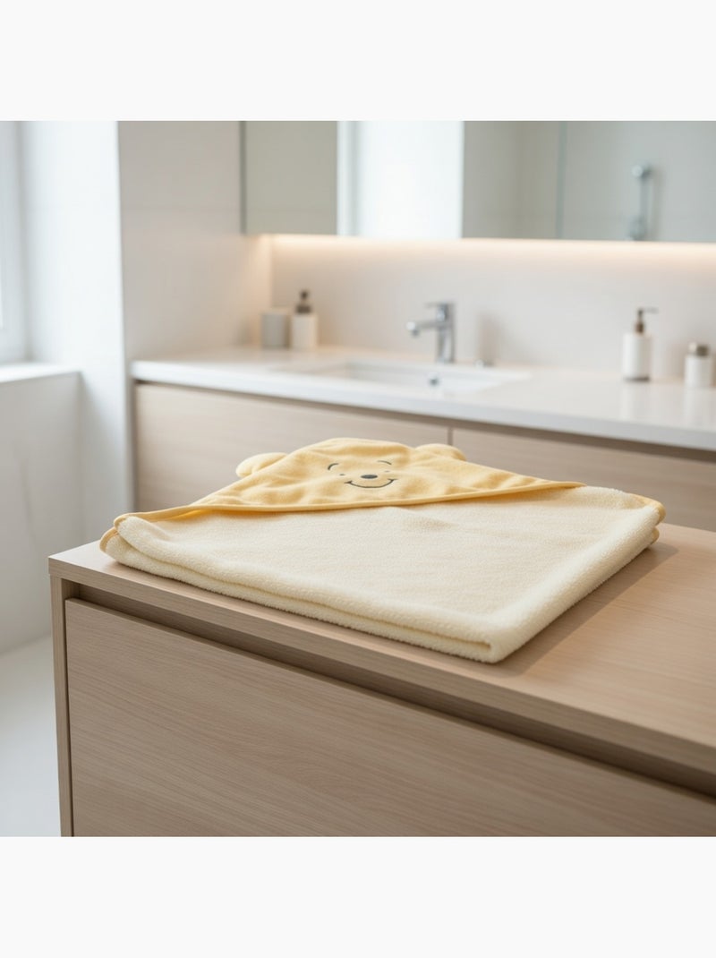 Cape de bain Winnie - 80% coton 20% Polyester Jaune - Kiabi