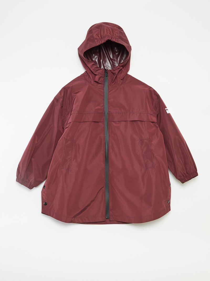 Cape de pluie à capuche Rouge - Kiabi