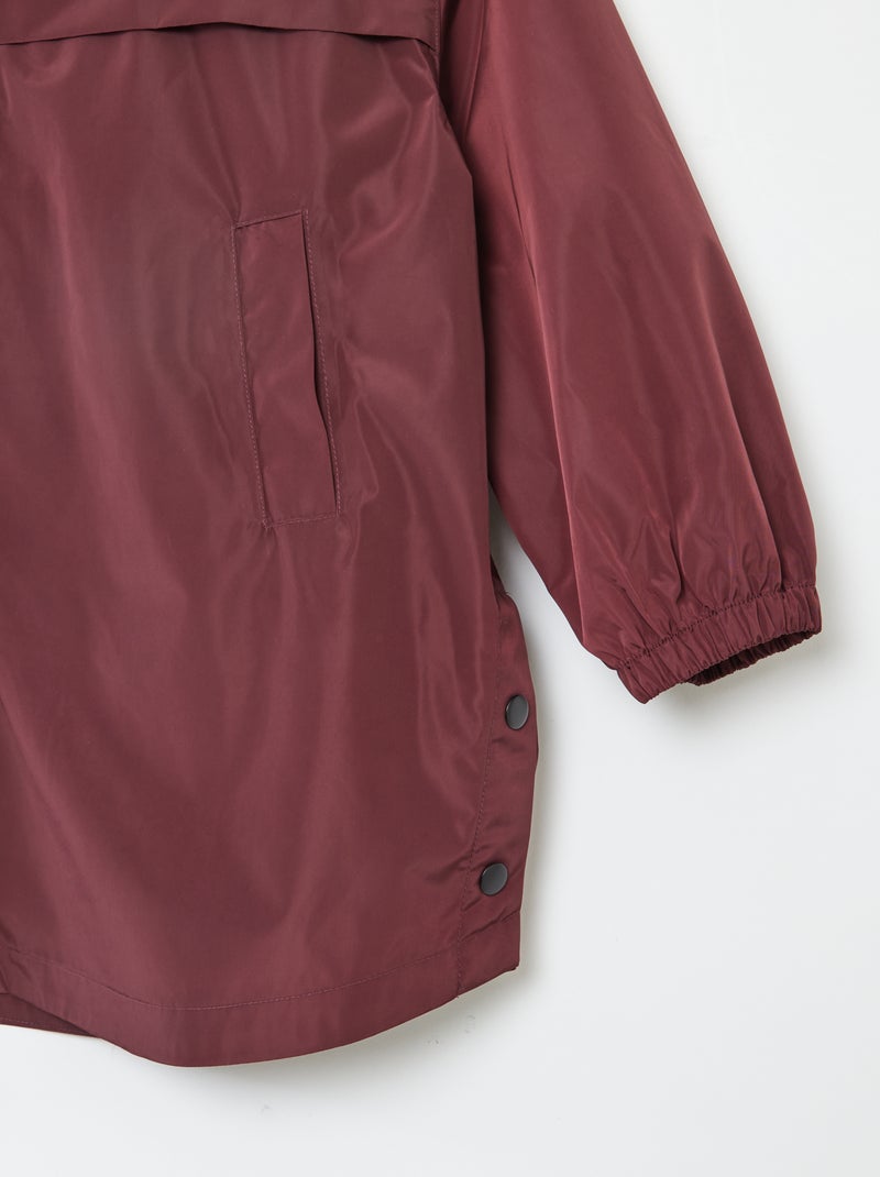 Cape de pluie à capuche Rouge - Kiabi
