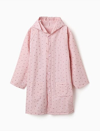 Cape de pluie avec capuche et imprimé floral