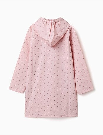 Cape de pluie avec capuche et imprimé floral