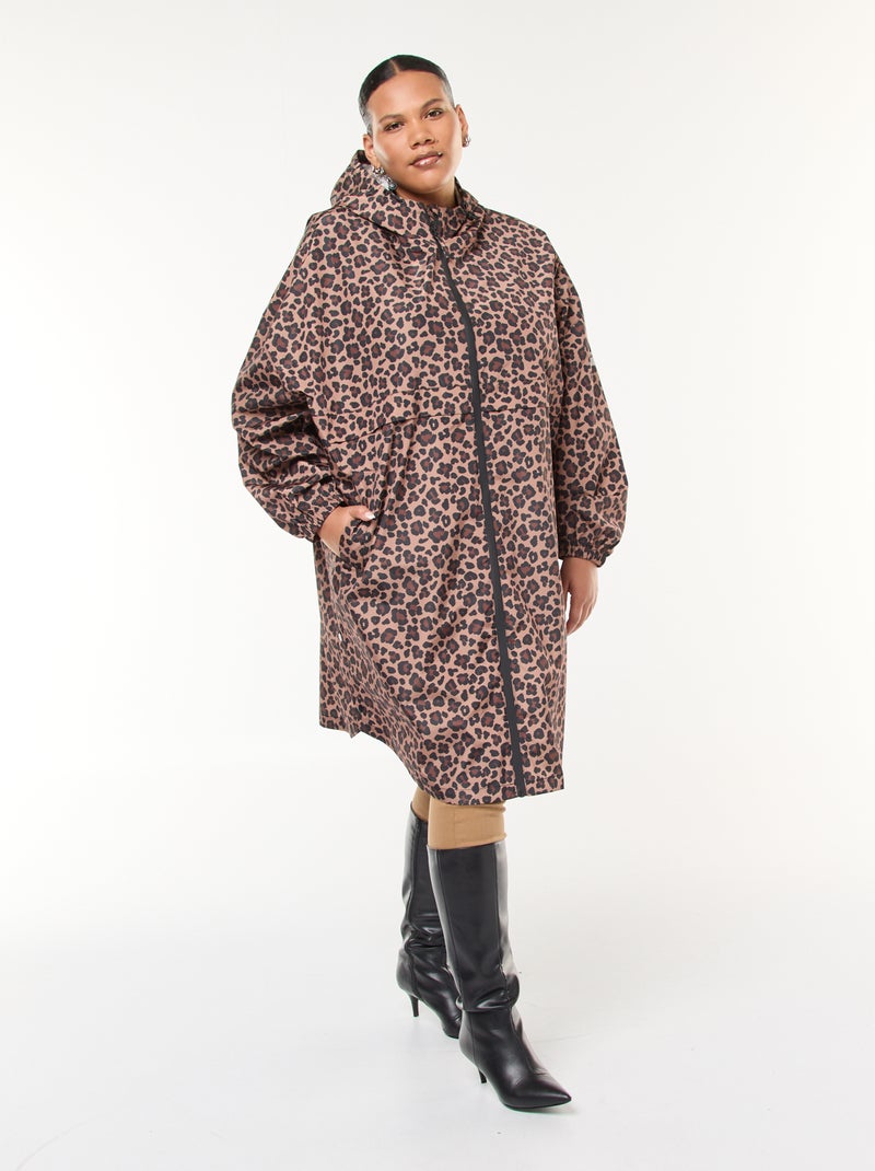 Cape de pluie déperlante à motif léopard Marron - Kiabi