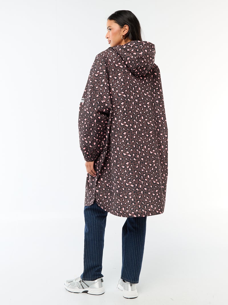 Cape de pluie déperlante avec capuche avec astuce pliage sur elle-même Marron - Kiabi