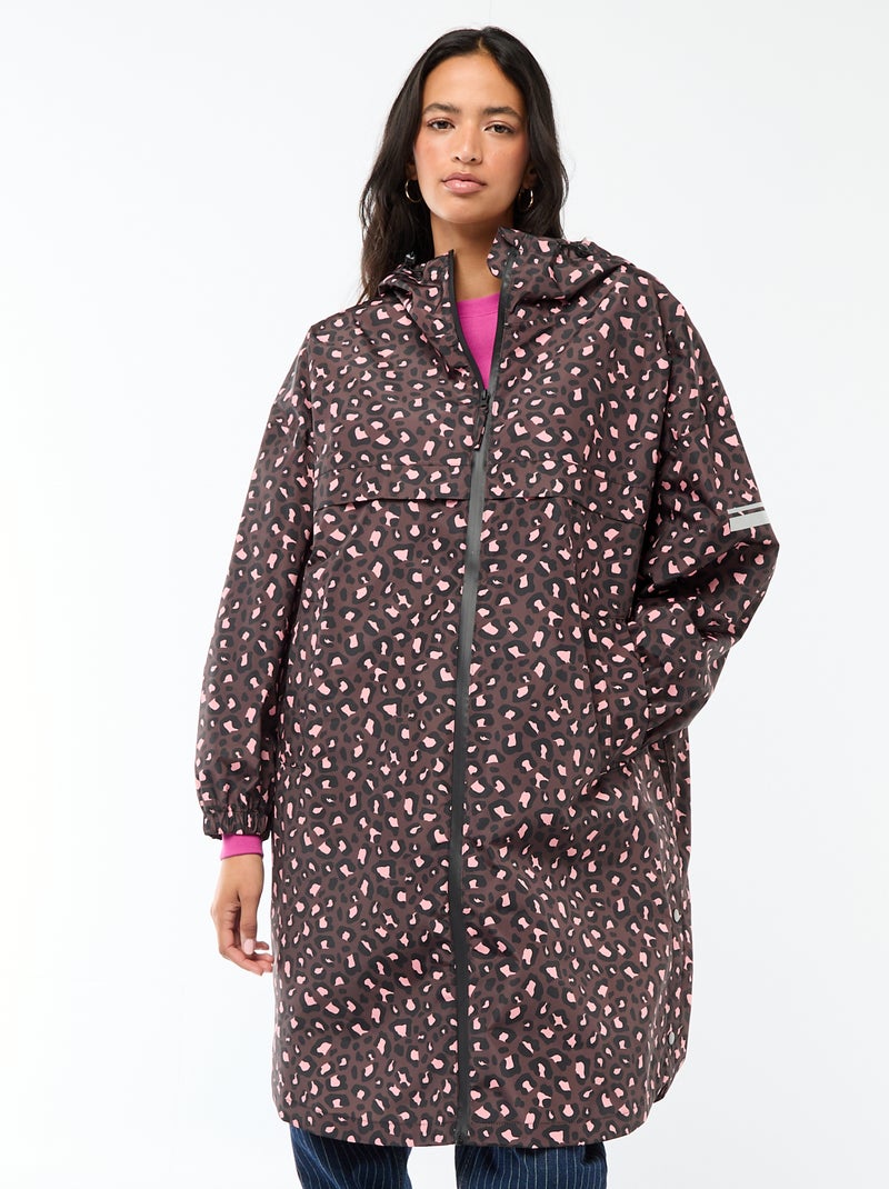 Cape de pluie déperlante avec capuche avec astuce pliage sur elle-même Marron - Kiabi