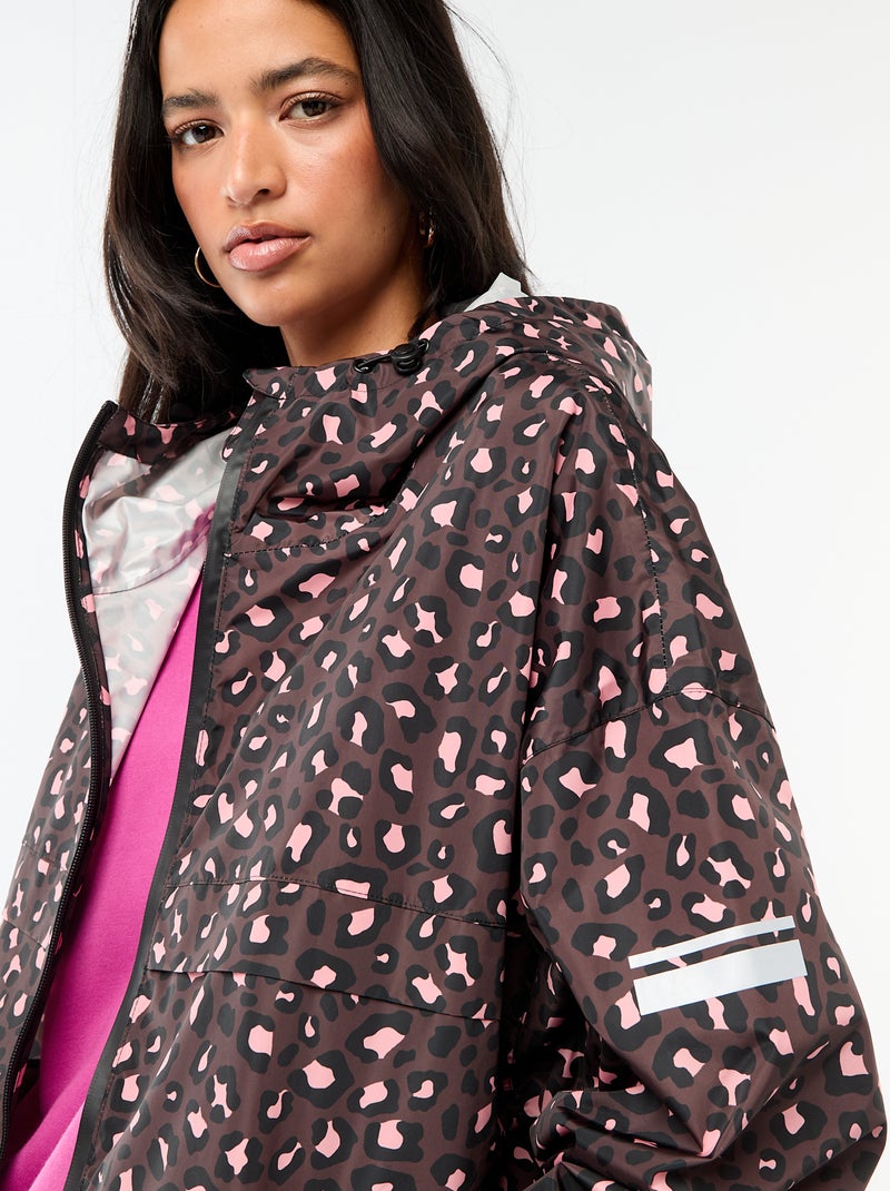 Cape de pluie déperlante avec capuche avec astuce pliage sur elle-même Marron - Kiabi