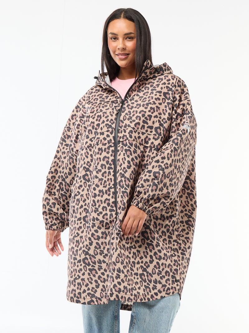 Cape de pluie déperlante avec capuche Beige - Kiabi