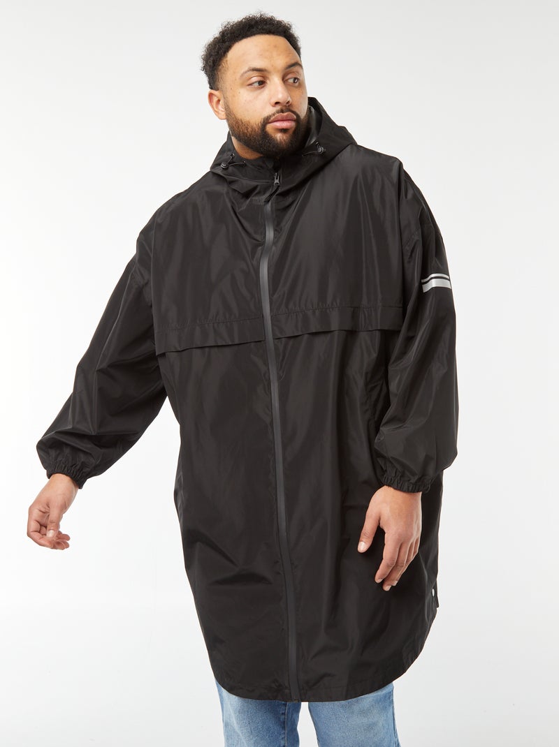 Cape de pluie longue avec capuche - noir - Grandes tailles - Homme - 8. ...