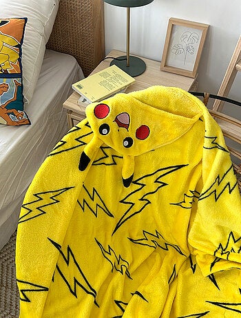 Cape plaid imprimée 100% polyester, POKÉMON ÉCLAIR