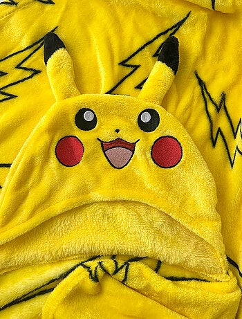 Cape plaid imprimée 100% polyester, POKÉMON ÉCLAIR