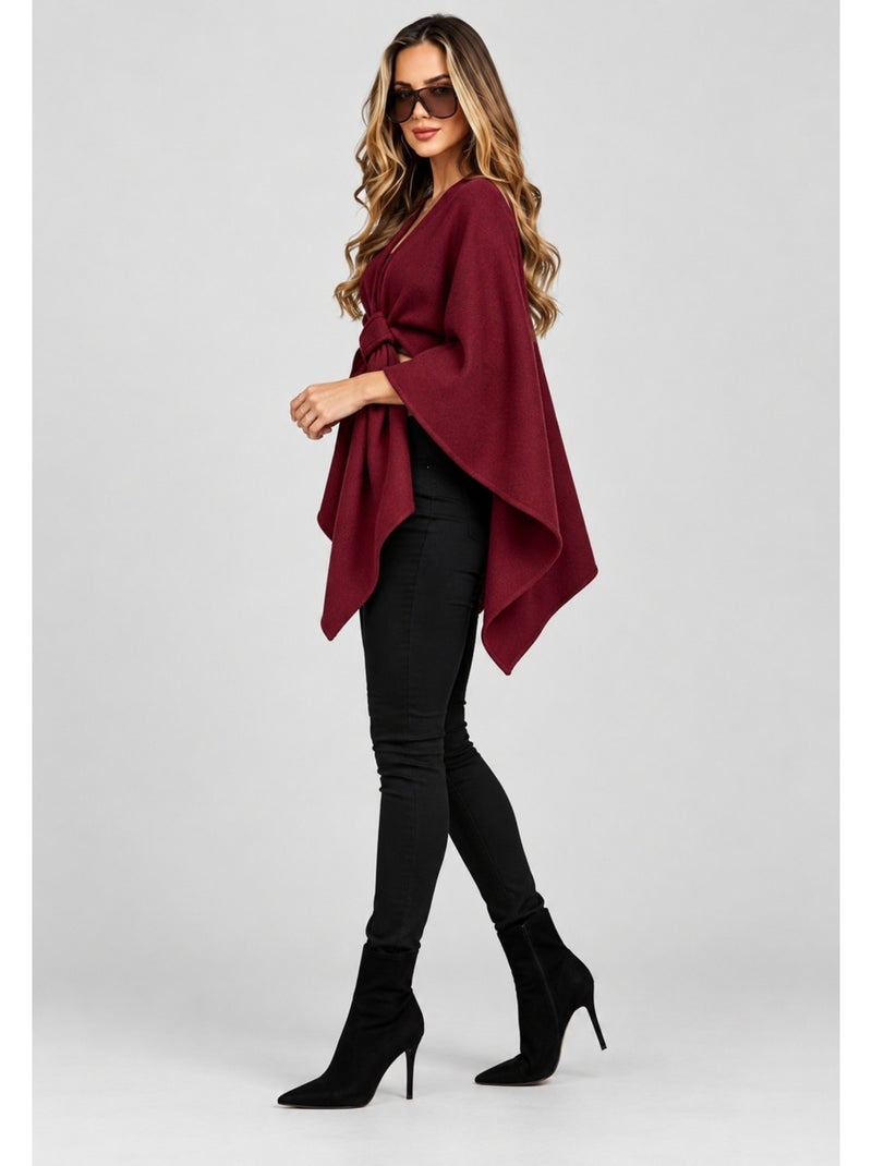Cape poncho kebello Bordeaux - Kiabi