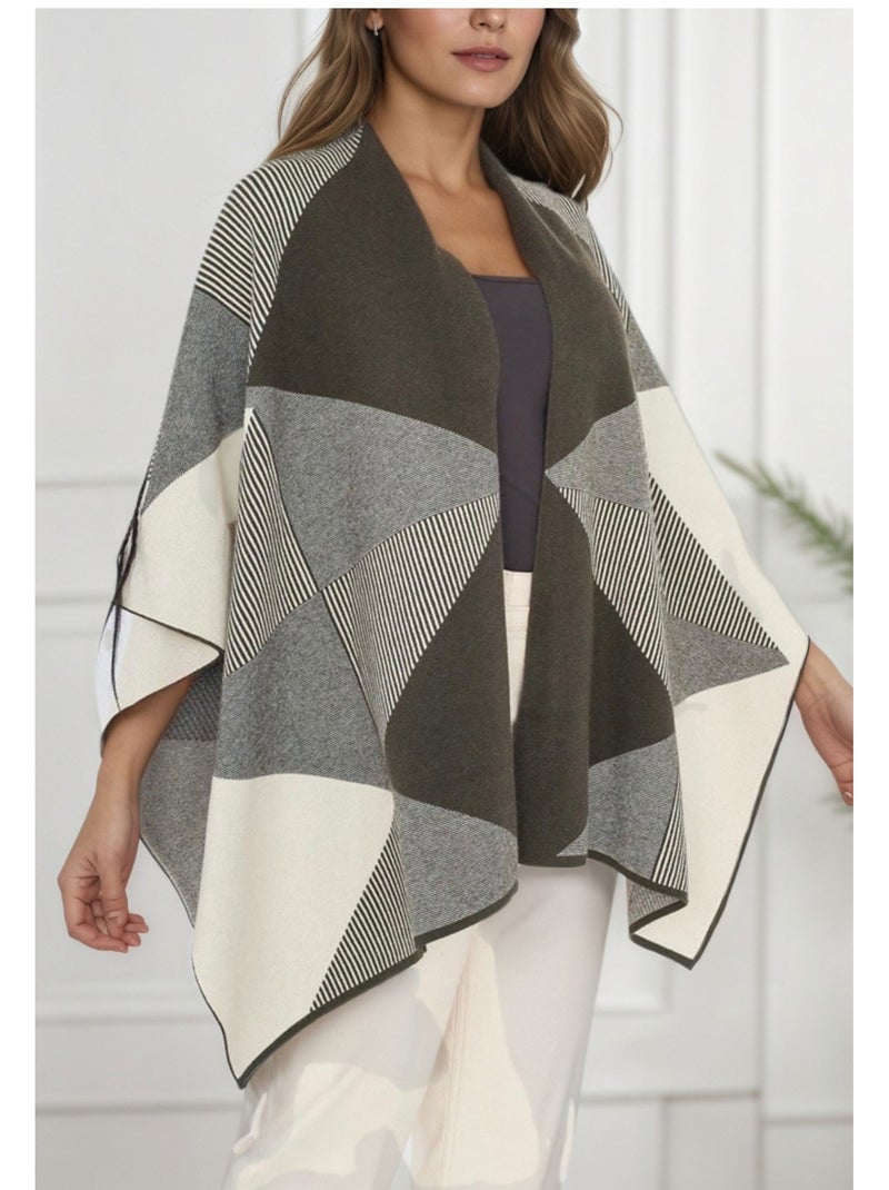 Cape Poncho Kebello Kaki - Kiabi