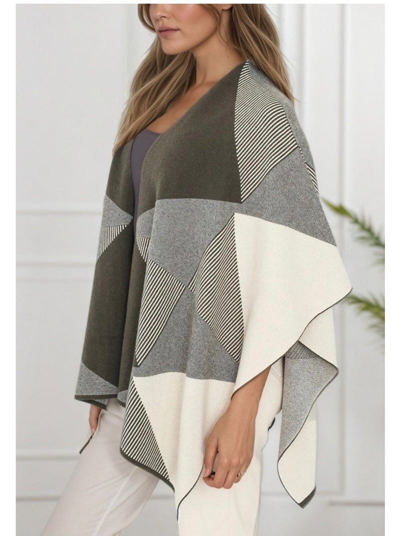 Cape Poncho Kebello Kaki - Kiabi