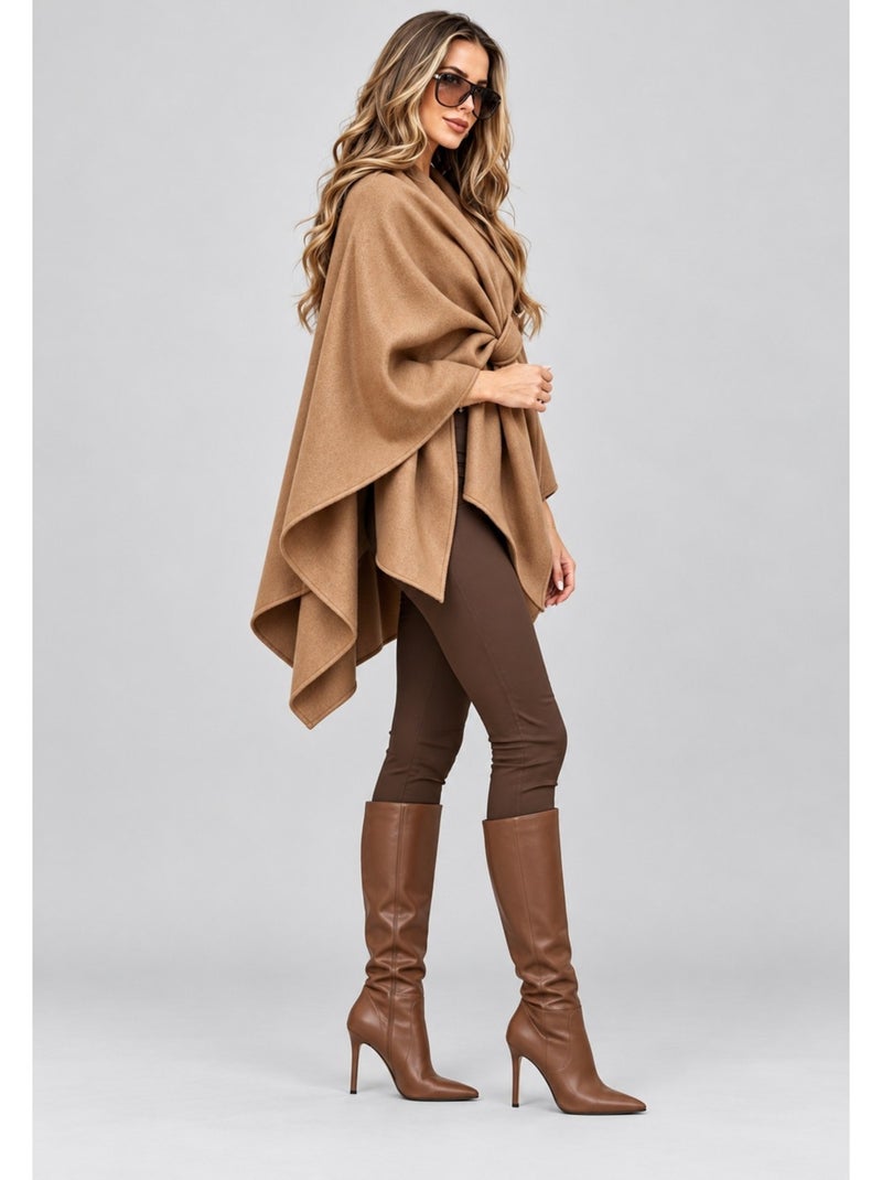 Cape poncho kebello Marron - Kiabi