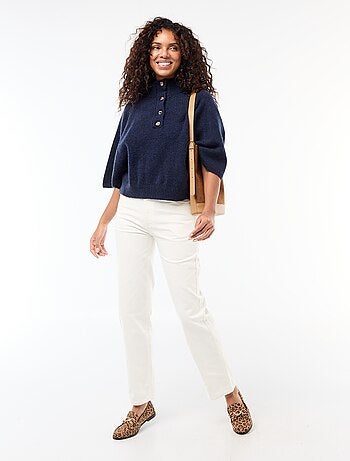 Cape pull à col montant