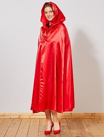 Cape satiné 'Petit chaperon rouge'