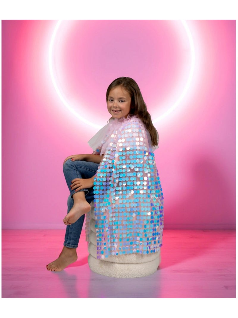 Cape Sequins Galaxia rose Blanc Beige - Kiabi
