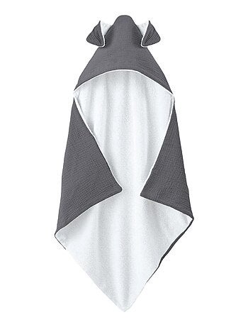 Cape, sortie de bain intérieur 100 % coton - Lapin - Monsieur Bébé