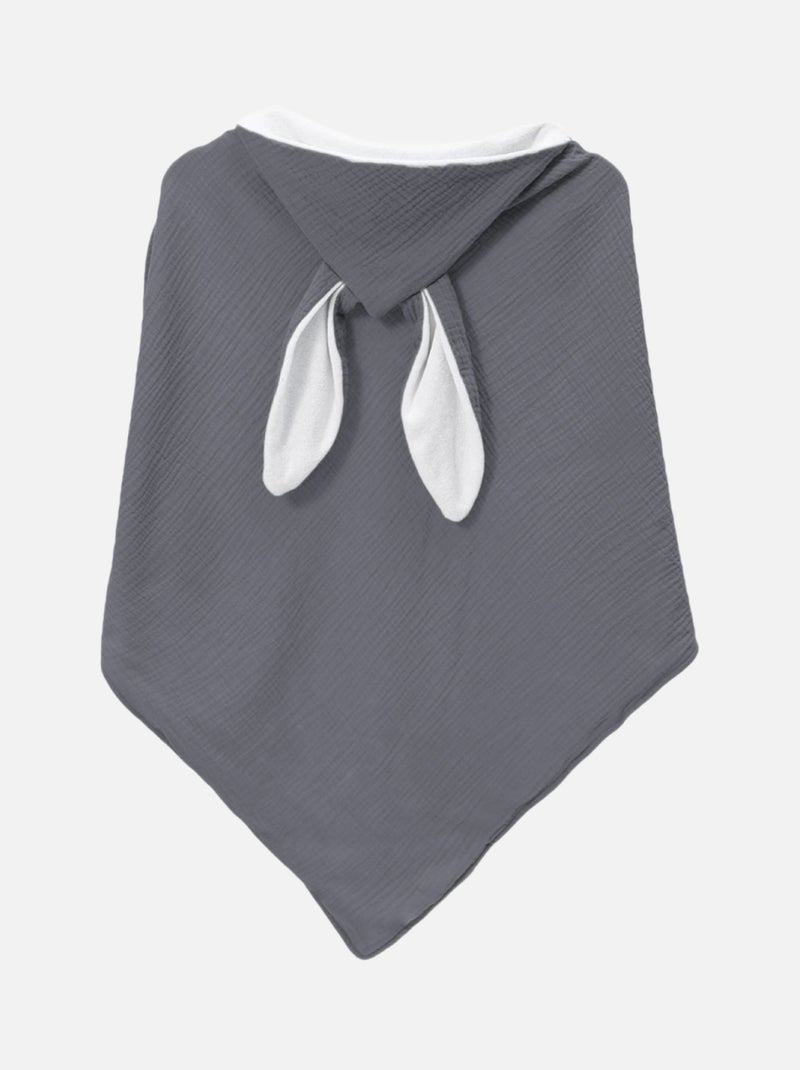 Cape, sortie de bain intérieur 100 % coton - Lapin - Monsieur Bébé Gris - Kiabi