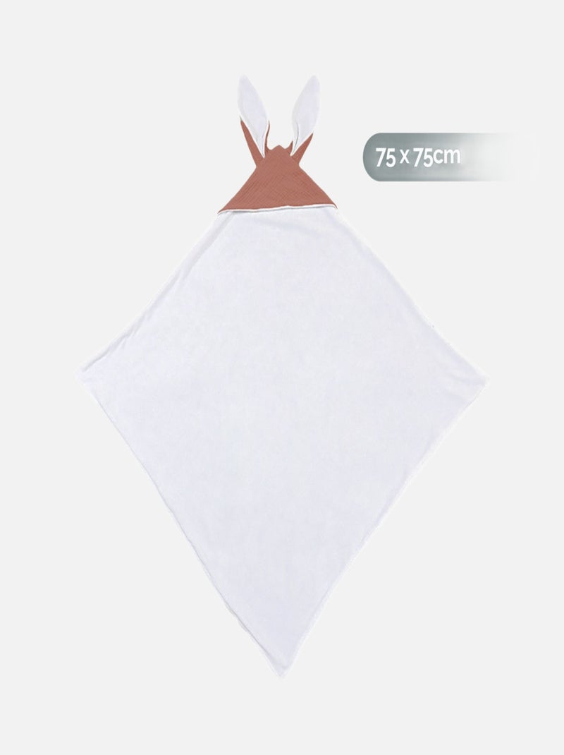 Cape, sortie de bain intérieur 100 % coton - Lapin - Monsieur Bébé Rose - Kiabi