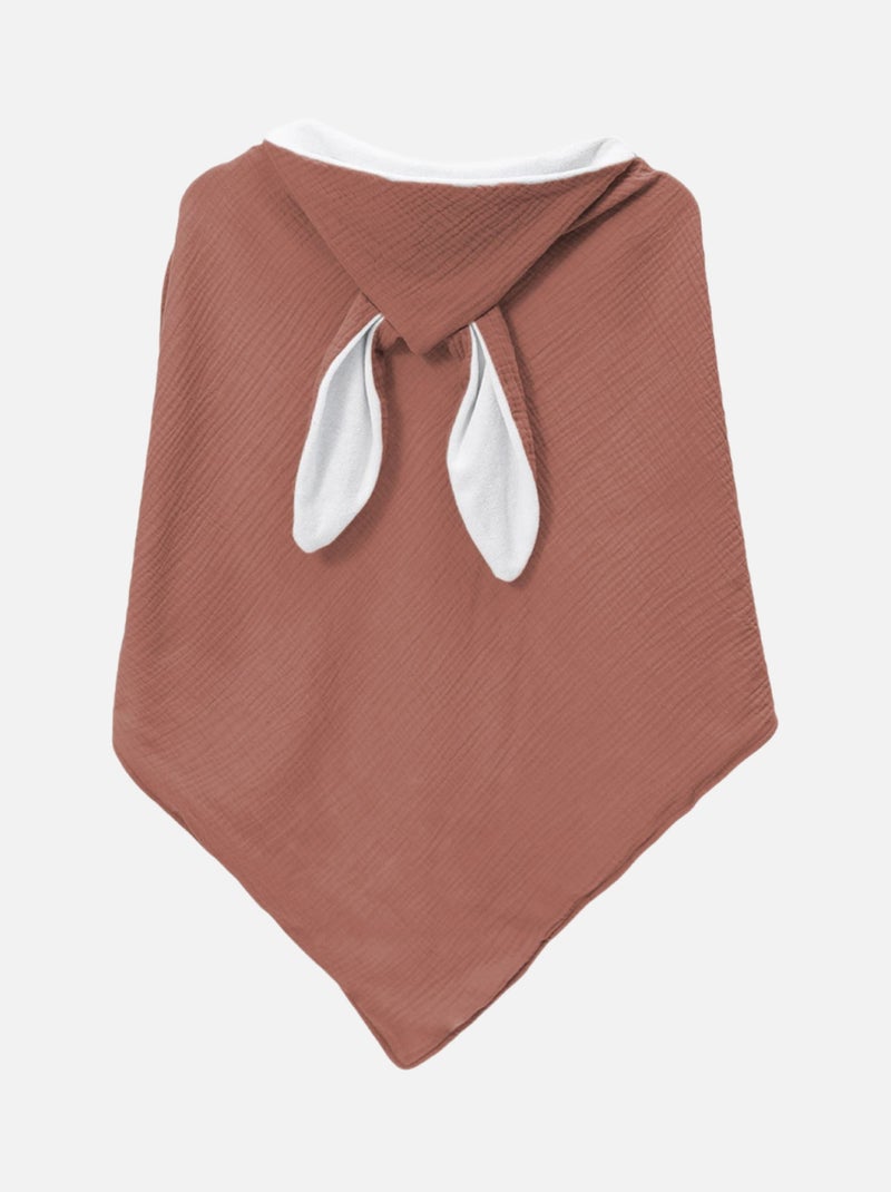 Cape, sortie de bain intérieur 100 % coton - Lapin - Monsieur Bébé Rose - Kiabi