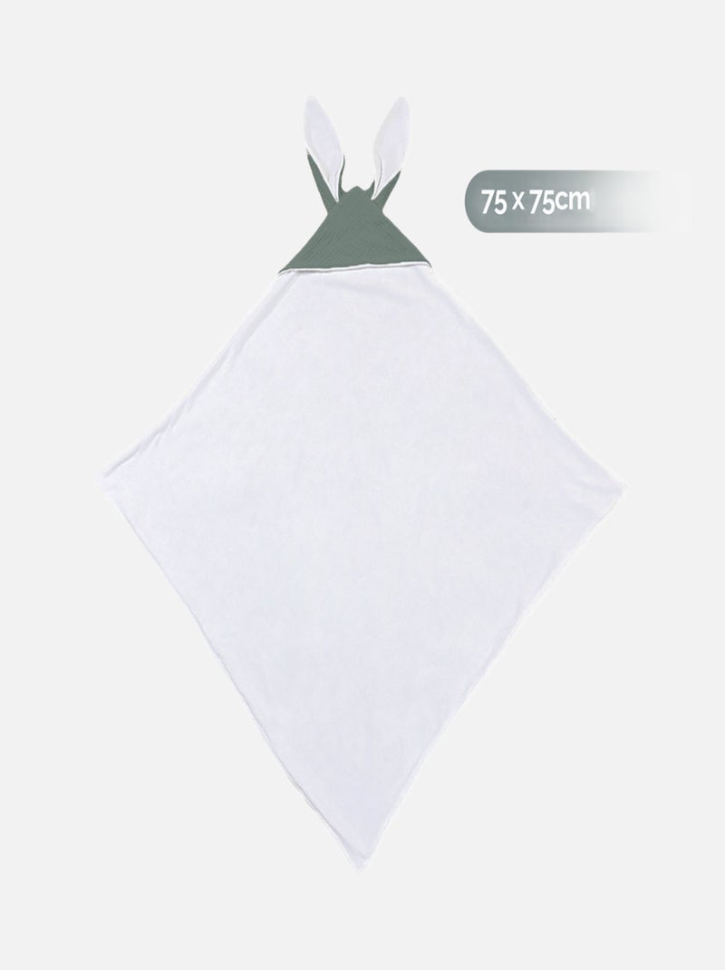 Cape, sortie de bain intérieur 100 % coton - Lapin - Monsieur Bébé Vert - Kiabi