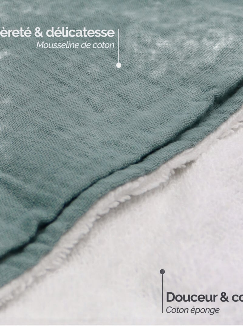 Cape, sortie de bain intérieur 100 % coton - Lapin - Monsieur Bébé Vert - Kiabi