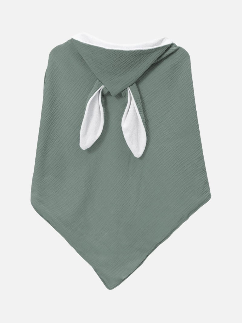 Cape, sortie de bain intérieur 100 % coton - Lapin - Monsieur Bébé Vert - Kiabi