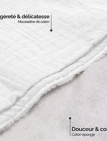 Cape, sortie de bain pour bébé intérieur 100 % coton - 100 x 100 cm - Lapin - Monsieur Bébé
