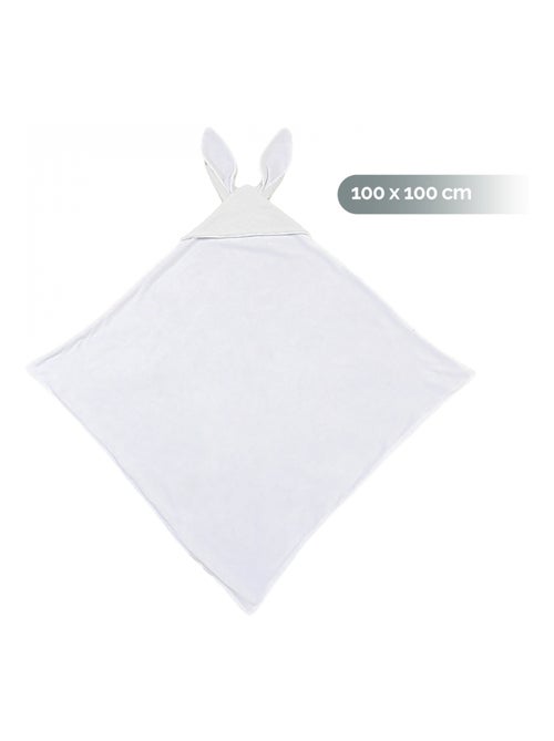 Cape, sortie de bain pour bébé intérieur 100 % coton - 100 x 100 cm - Lapin - Monsieur Bébé - Kiabi