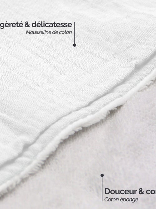 Cape, sortie de bain pour bébé intérieur 100 % coton - 100 x 100 cm - Lapin - Monsieur Bébé - Kiabi
