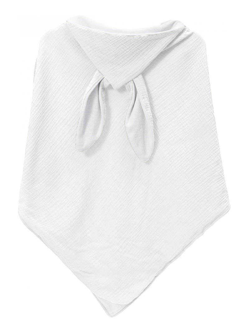 Cape, sortie de bain pour bébé intérieur 100 % coton - 100 x 100 cm - Lapin - Monsieur Bébé Blanc Blanc - Kiabi