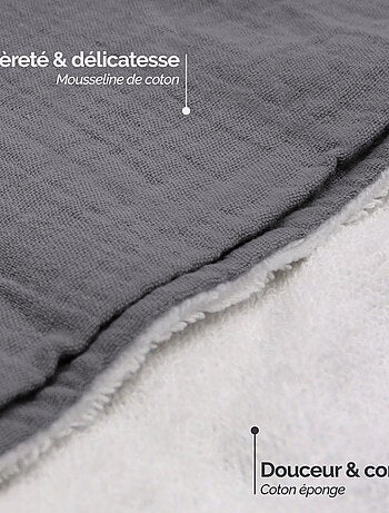 Cape, sortie de bain pour bébé intérieur 100 % coton - 100 x 100 cm - Lapin - Monsieur Bébé
