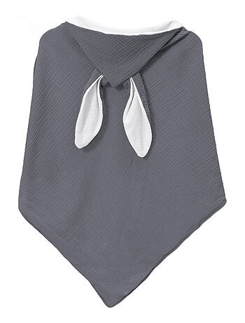 Cape, sortie de bain pour bébé intérieur 100 % coton - 100 x 100 cm - Lapin - Monsieur Bébé