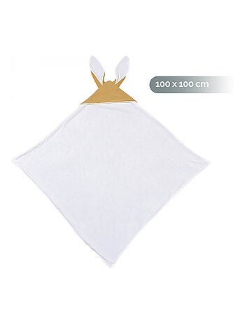 Cape, sortie de bain pour bébé intérieur 100 % coton - 100 x 100 cm - Lapin - Monsieur Bébé