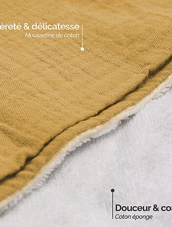 Cape, sortie de bain pour bébé intérieur 100 % coton - 100 x 100 cm - Lapin - Monsieur Bébé