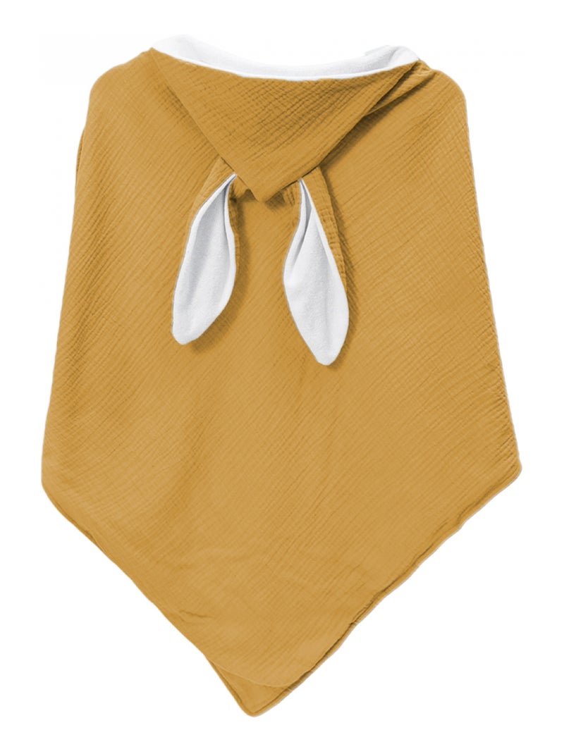Cape, sortie de bain pour bébé intérieur 100 % coton - 100 x 100 cm - Lapin - Monsieur Bébé Moutarde - Kiabi