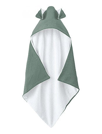 Cape, sortie de bain pour bébé intérieur 100 % coton - 100 x 100 cm - Lapin - Monsieur Bébé