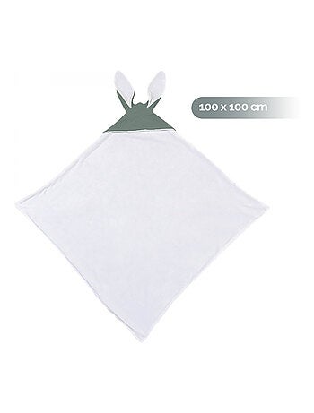 Cape, sortie de bain pour bébé intérieur 100 % coton - 100 x 100 cm - Lapin - Monsieur Bébé