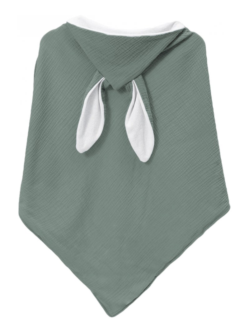 Cape, sortie de bain pour bébé intérieur 100 % coton - 100 x 100 cm - Lapin - Monsieur Bébé Vert - Kiabi