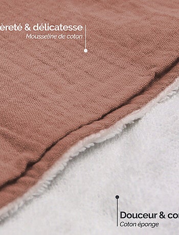 Cape, sortie de bain pour bébé intérieur 100 % coton - 100 x 100 cm - Lapin - Monsieur Bébé