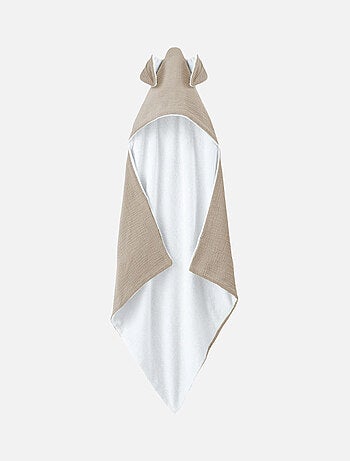 Cape, sortie de bain intérieur 100 % coton - Lapin - Monsieur Bébé