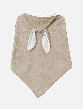 Cape, sortie de bain intérieur 100 % coton - Lapin - Monsieur Bébé