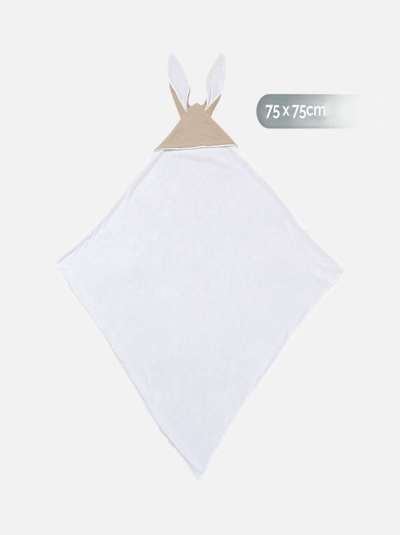 Cape, sortie de bain pour bébé intérieur 100 % coton - Lapin - Monsieur Bébé Beige - Kiabi