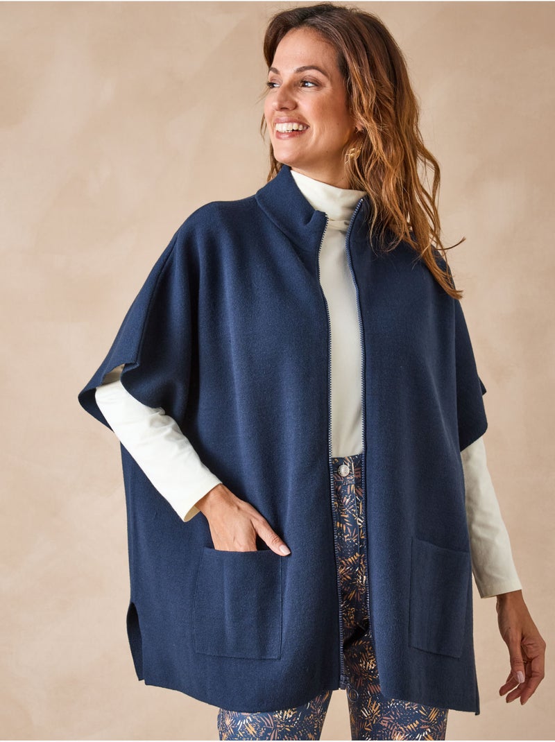 Cape zippée en maille milano - DAXON Bleu marine - Kiabi