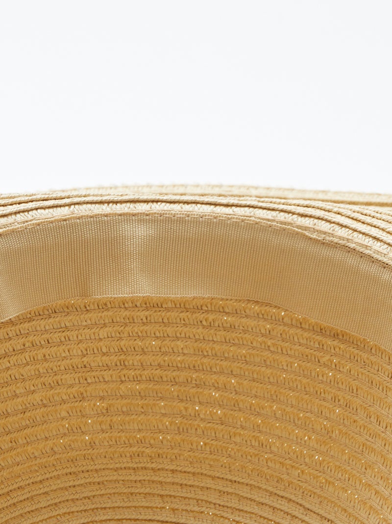 Capeline effet raphia tressé et fil blanc Beige - Kiabi