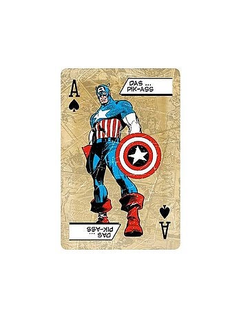Capitaine Amérique - Jeu de cartes motif/style couverture de bande dessinée
