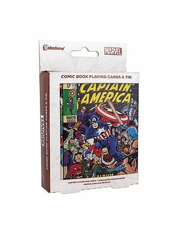 Capitaine Amérique - Jeu de cartes motif/style couverture de bande dessinée